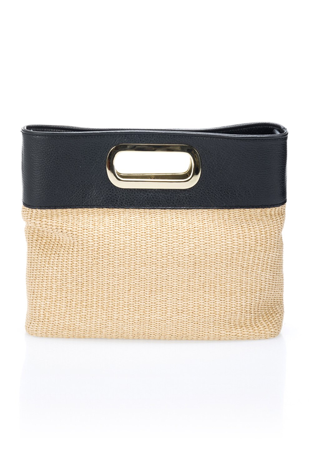 Krole, Geanta shopper cu maner rigid Weaved, Negru/Bej