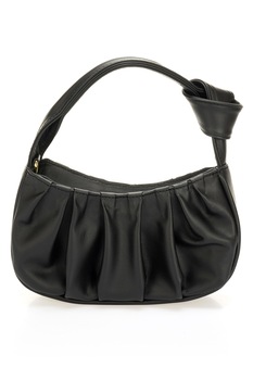 Krole, Geanta crossbody de piele cu bareta lant, Negru Krole, Geanta crossbody de piele cu bareta lant, Negru