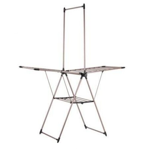 Uscator de haine cu 3 suporturi Tower T873005RGB, pliabil, culoare rose gold cu negru