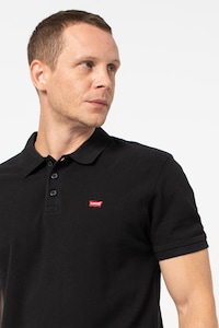 Levi's, Tricou polo din bumbac Housemark, Negru, L
