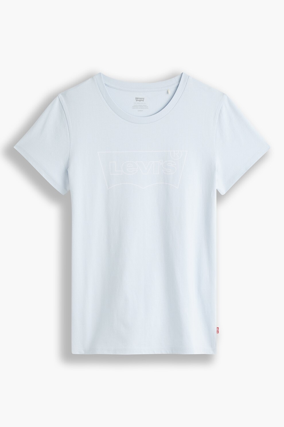 Levi's, Tricou de bumbac cu imprimeu logo, Albastru/Alb