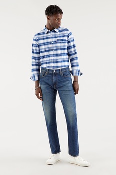 Levi's, Blugi conici cu aspect decolorat 502™, Bleumarin inchis Levi's, Blugi conici cu aspect decolorat 502™, Bleumarin inchis