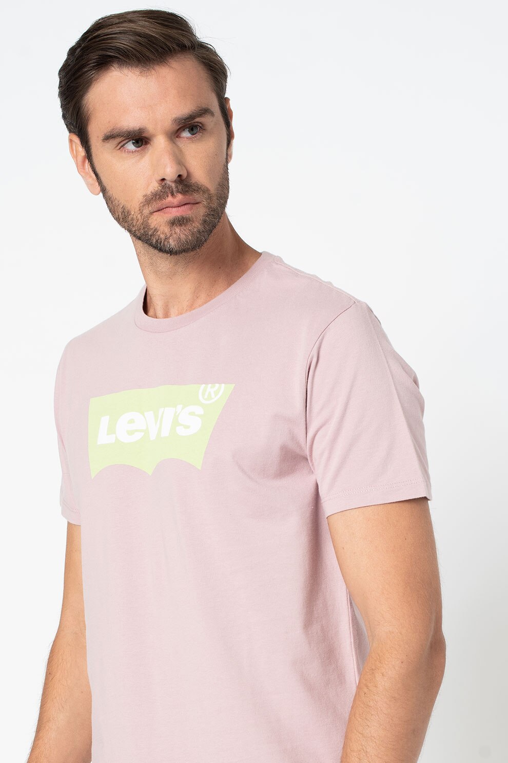 Levi's, Tricou cu imprimeu logo, lila prafuit/verde fistic