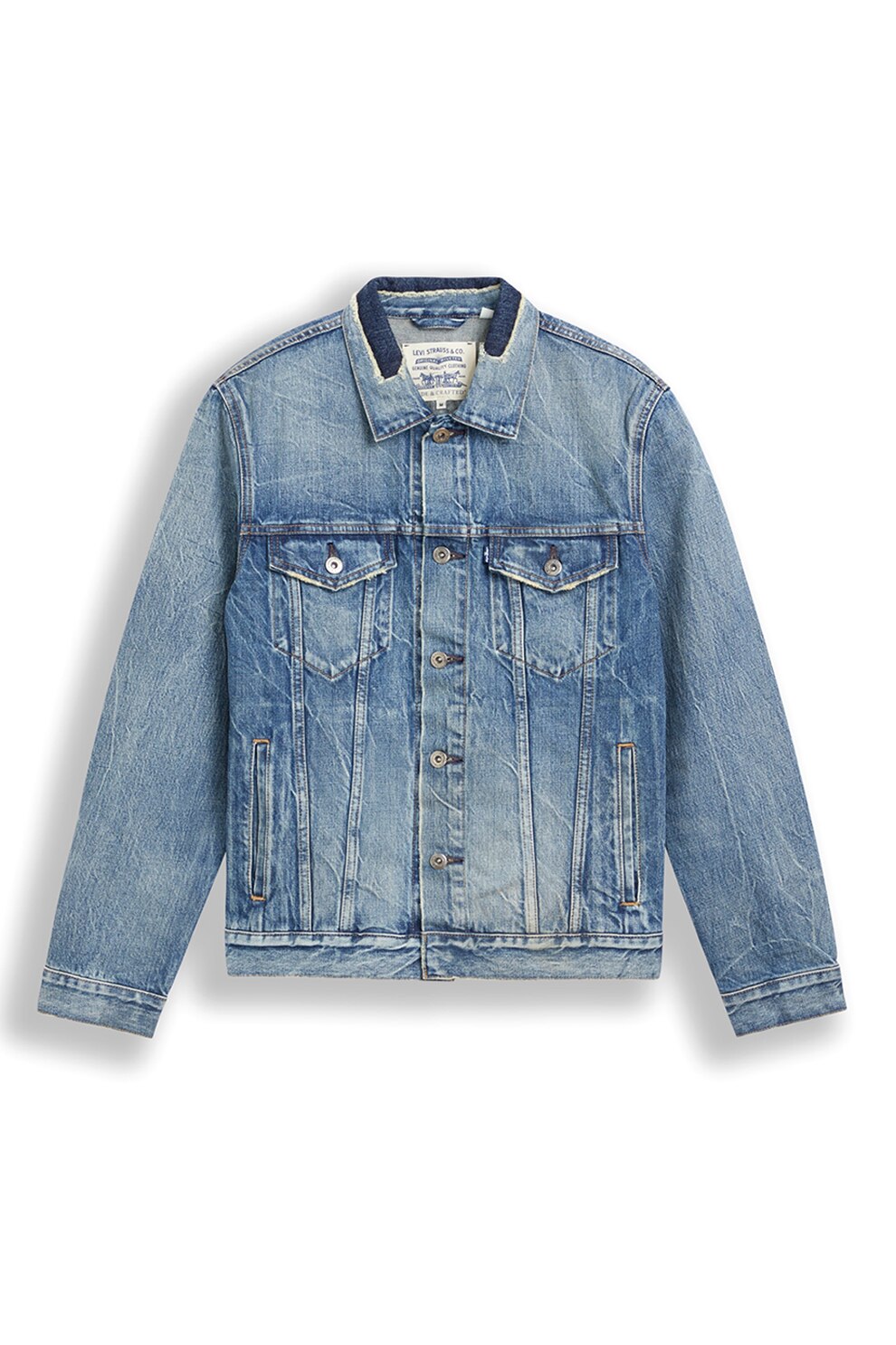 Levi's, Jacheta din denim cu buzunare pe piept III, Albastru deschis