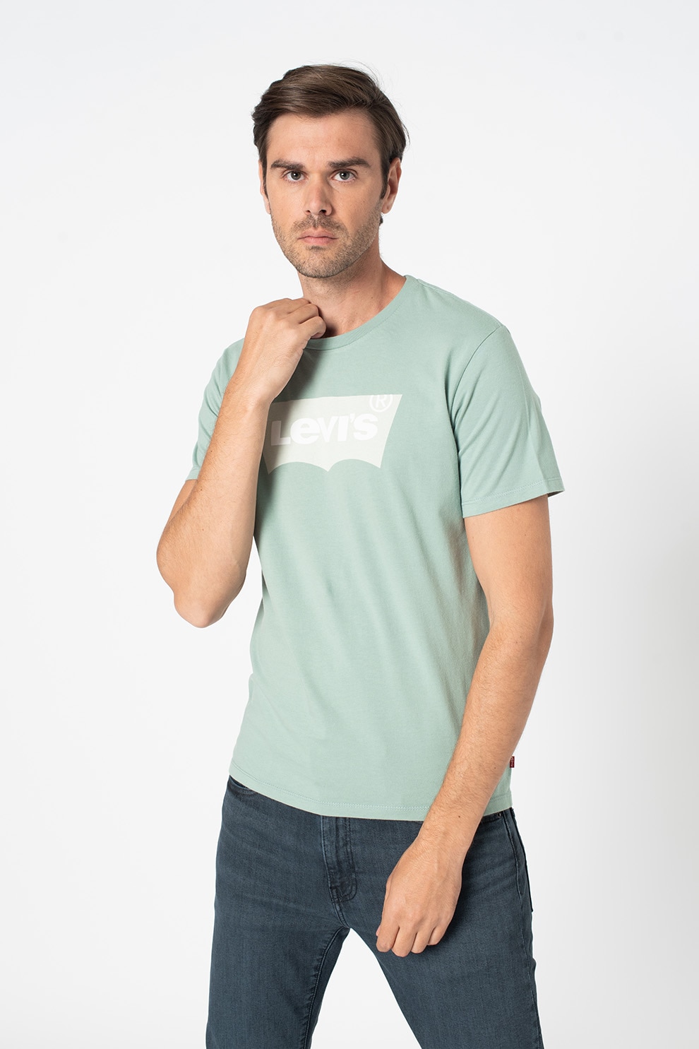 Levi's, Tricou cu imprimeu logo, Verde pal