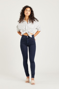 Levi's, Blugi super skinny cu talie inalta Mile, Bleumarin inchis/Alb prafuit Levi's, Blugi super skinny cu talie inalta Mile, Bleumarin inchis/Alb prafuit
