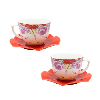 Set 2 cesti ceai Roses, Charisma, Portelan, 150 ml Set 2 cesti ceai Roses, Charisma, Portelan, 150 ml