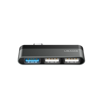 Hub Usams Conexiune Usb-c, 3 X Usb, Gri - Sj461hub01 Hub Usams Conexiune Usb-c, 3 X Usb, Gri - Sj461hub01