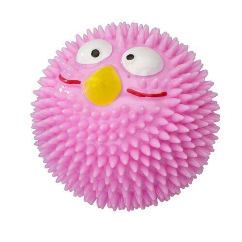 Minge pentru caini, Lucky Bird, Ebi, Cauciuc, Aromra de capsuni, 8.3 cm, Roz