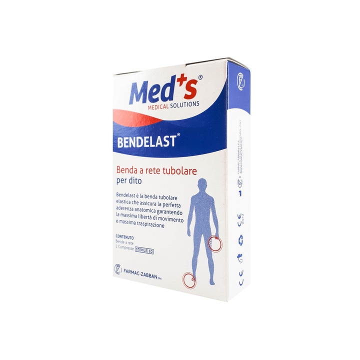 Set bandaj elastic tip plasa tubular pentru deget, cu 2 comprese sterile