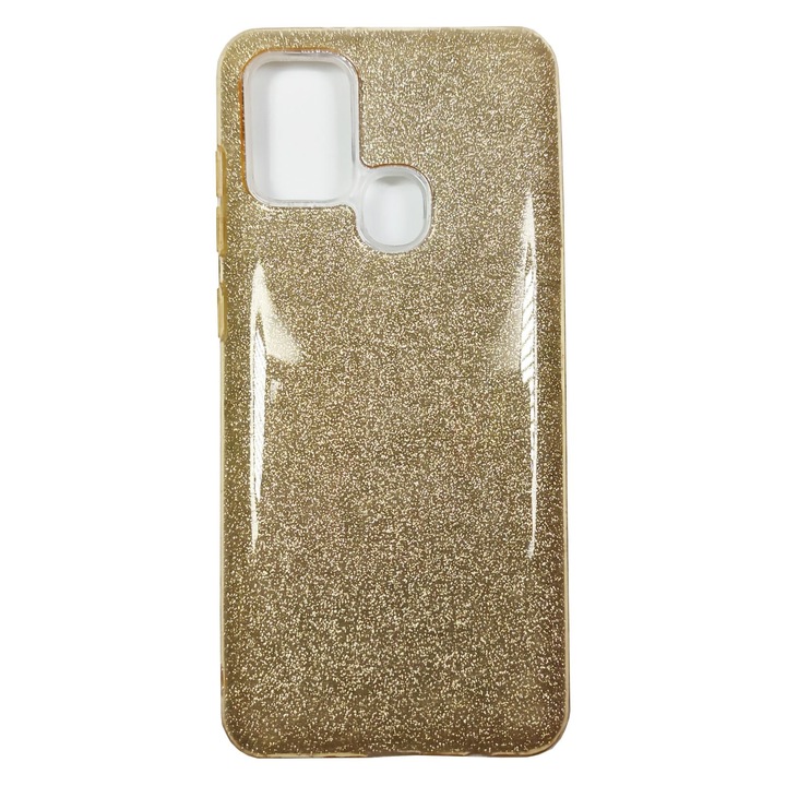 Husa compatibila cu Samsung Galaxy A21s model Crystal Glitter, Antisoc, Viceversa Auriu