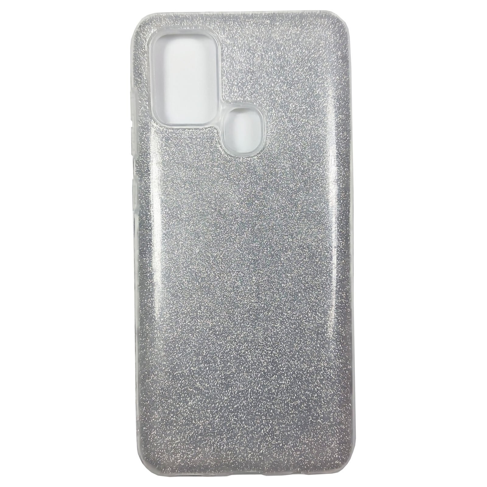 Husa compatibila cu Samsung Galaxy A21s model Crystal Glitter, Antisoc, Viceversa Argintiu