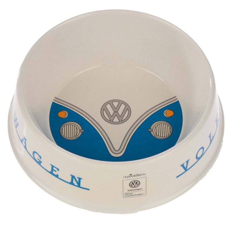 Bol din bambus, pentru hrana animalelor de companie, caini sau pisici, Caravan Volkswagen, diametrul 16 cm