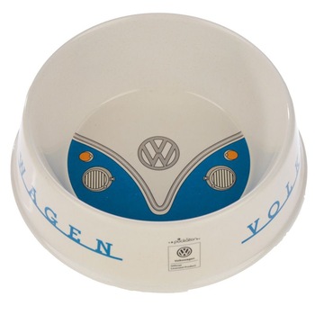 Bol din bambus, pentru hrana animalelor de companie, caini sau pisici, Caravan Volkswagen, diametrul 16 cm Bol din bambus, pentru hrana animalelor de companie, caini sau pisici, Caravan Volkswagen, diametrul 16 cm