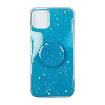 Husa compatibila cu Apple iPhone 11 Pro model Cosmic Pop Glitter, Antisoc, Viceversa Albastru Azur