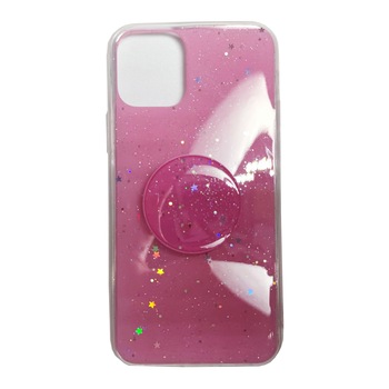 Husa compatibila cu Apple iPhone 11 Pro model Cosmic Pop Glitter, Antisoc, Viceversa Albastru Roz