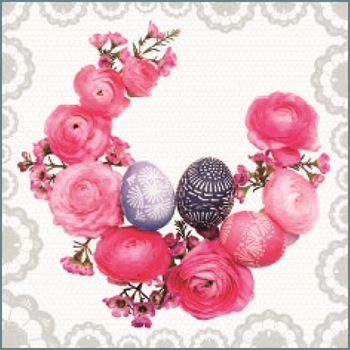 Set 20 servetele de Pasti, din hartie - trandafiri rosii cu 2 oua, 33 x 33 cm Set 20 servetele de Pasti, din hartie - trandafiri rosii cu 2 oua, 33 x 33 cm
