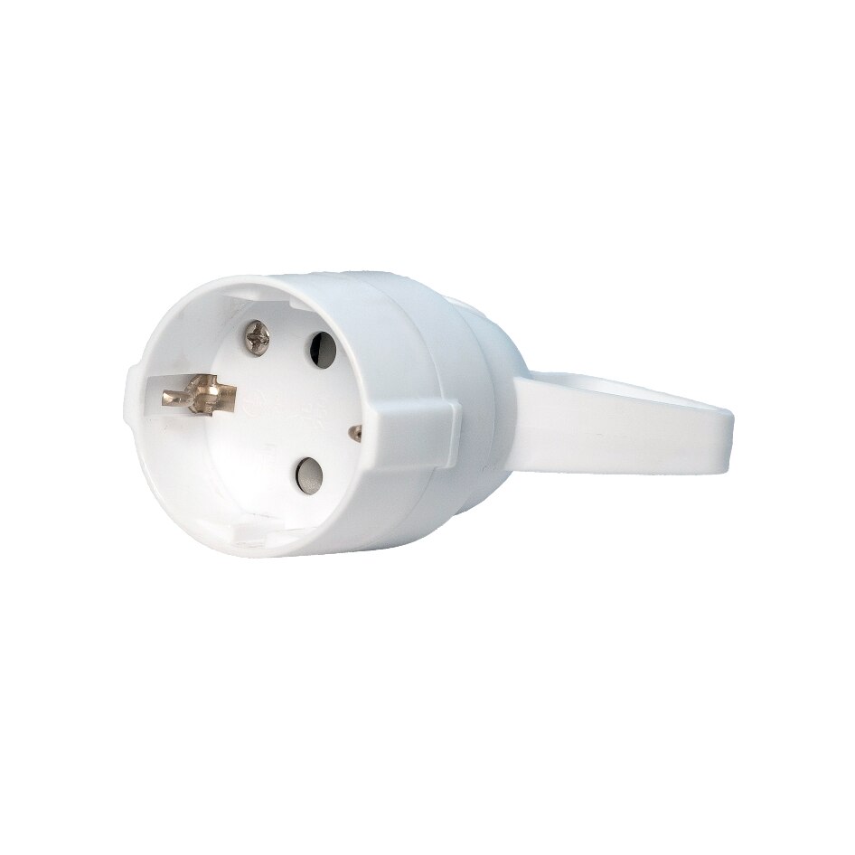 Cupla Schuko Electronin cu inel, 250V, IP20, 16A, Alb,