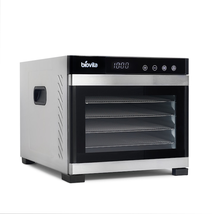 Deshidrator cu 6 tavi Biovita DELUXE-6, carcasa si tavi din inox de 33x31 cm