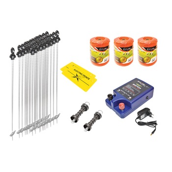 Kit complet gard electric 12/220V, 2 Joule,lungime fir 1500m, 100 stalpi, 2 manere poarta, 2 placute avertizare Breckner Germany Kit complet gard electric 12/220V, 2 Joule,lungime fir 1500m, 100 stalpi, 2 manere poarta, 2 placute avertizare Breckner Germany