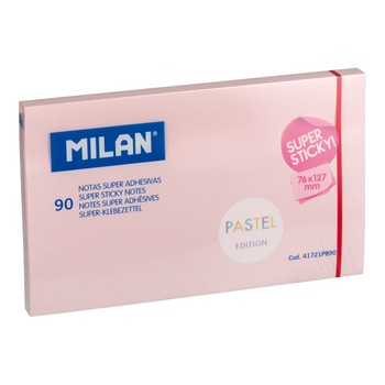 Bloc Notes Adeziv 127x76 Roz pal Super Sticky Milan Bloc Notes Adeziv 127x76 Roz pal Super Sticky Milan