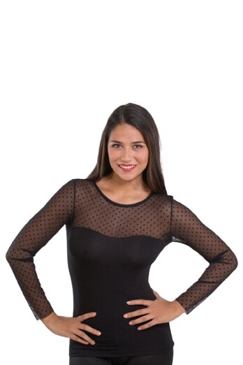 Tricou cu maneci lungi pentru dama ,Cotonella, Negru