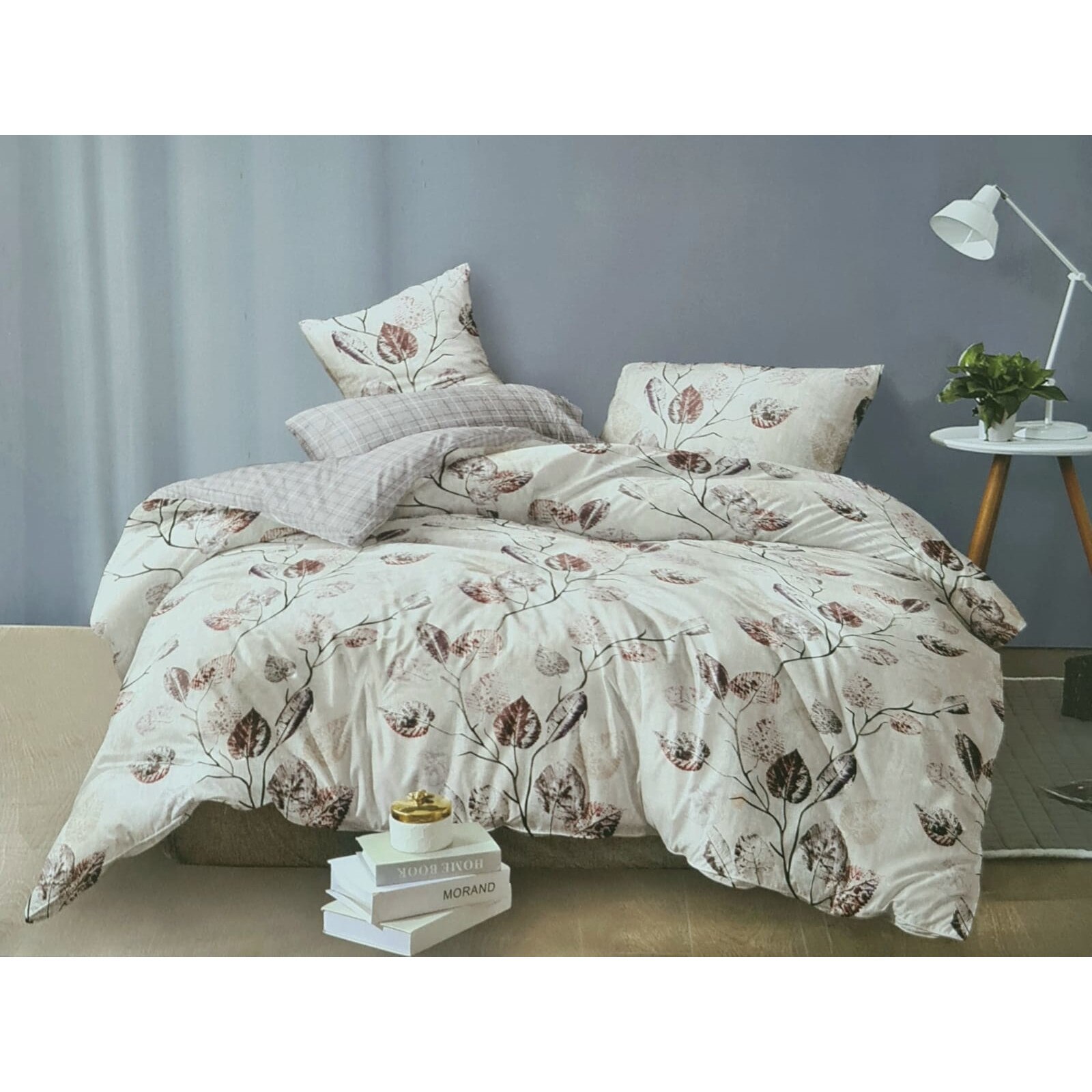 Lenjerie de pat, bumbac finet, 6 piese pentru pat dublu , 2 persoane, Nature Collection