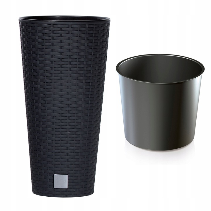 Ghiveci decorativ cu insertie Rato Tubus DRTUS400, antracit, 64 L, 40 x 40 x 76.3 cm