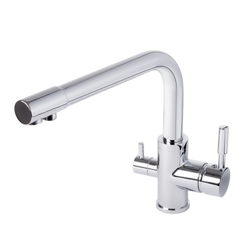 Baterie cromata cu 3 cai pentru apa filtrata, rece si calda Baterie cromata cu 3 cai pentru apa filtrata, rece si calda