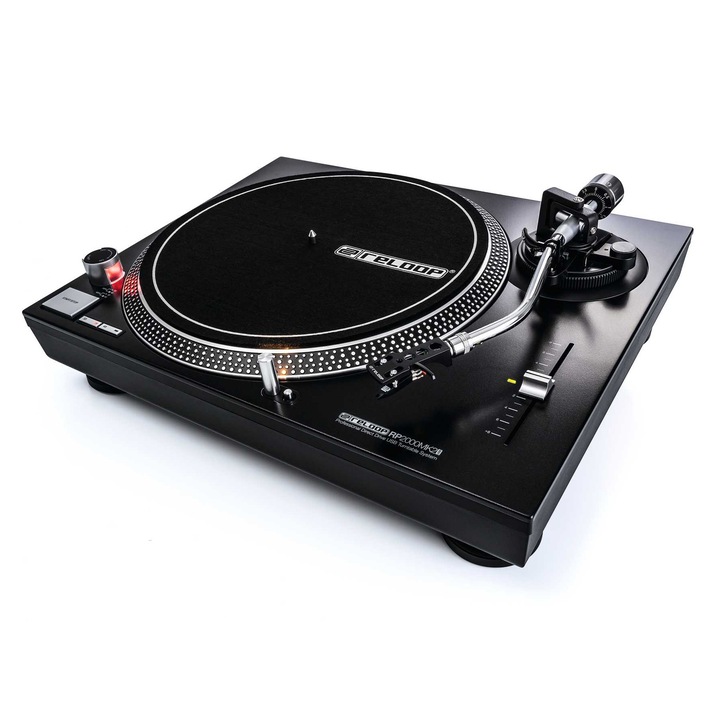 Közvetlen pick-up meghajtó, Reloop RP 2000 USB MK2, USB/RCA csatlakozás, tápkábel, audiokábel, tok és slip mat