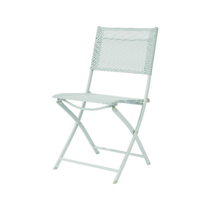 Scaun pentru gradina sau camping B&Q Nordic, din otel si panza, pliabil, 50 x 46.5 x 84.5 cm, verde