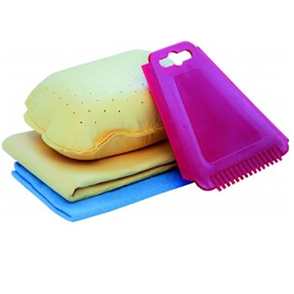 Set curatare Kaja, 4 buc (burete, 2 lavete, racleta)