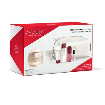 Set Shiseido Benefiance Smoothing, Crema de netezire a ridurilor 50 ml, Spuma De Curatare 15 ml, Tratament Softener 30ml, Ultimate Power Infusing Concentrate 10 ml si Shiseido Ginza Eau De Parfum 8ml Set Shiseido Benefiance Smoothing, Crema de netezire a ridurilor 50 ml, Spuma De Curatare 15 ml, Tratament Softener 30ml, Ultimate Power Infusing Concentrate 10 ml si Shiseido Ginza Eau De Parfum 8ml