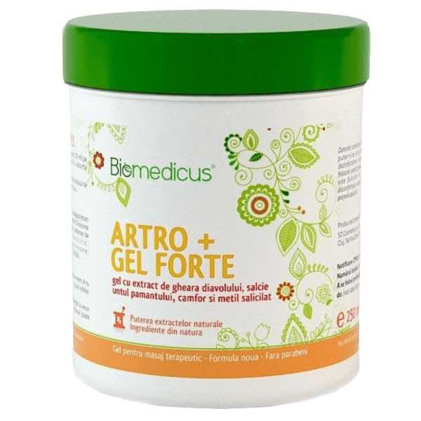 Artro Gel Forte Cu Extract De Gheara Dracului Salcie Untul Pamantului Camfor Si Metil Salicilat Biomedicus 250 Ml Emag Ro