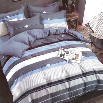 Lenjerie de pat Rosa Double Premium 22 B , 4 piese, pat dublu, cearceaf 220 x 260, 100% microfibra , tip inchidere capse, culoare gri cenusiu, model dungi bleo Lenjerie de pat Rosa Double Premium 22 B , 4 piese, pat dublu, cearceaf 220 x 260, 100% microfibra , tip inchidere capse, culoare gri cenusiu, model dungi bleo