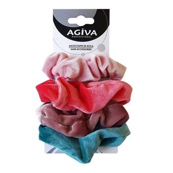 Set 4 elastice de par, Agiva, Textil, Multicolor Set 4 elastice de par, Agiva, Textil, Multicolor