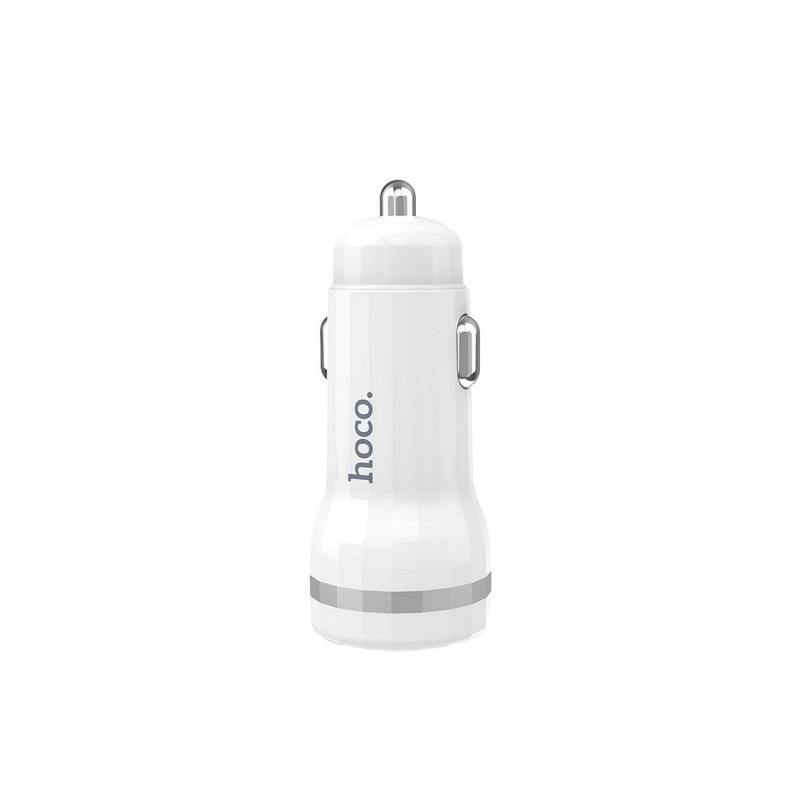 Incarcator Auto Dual Hoco 2 X Porturi De Incarcare 2,4a Alb -z27