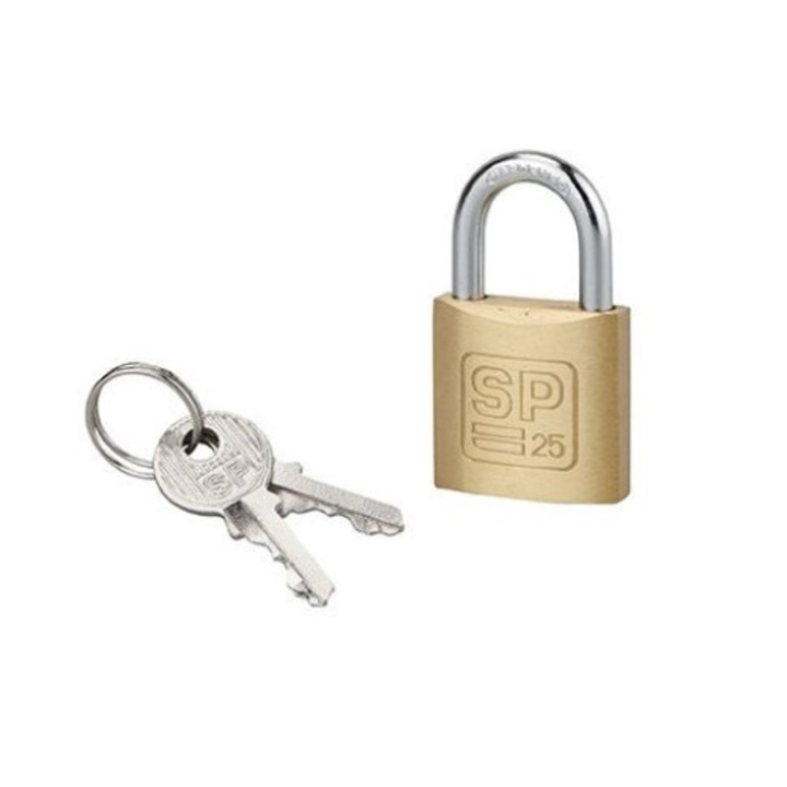 Lacat bagaj, cu cheie, 25 mm, toarta otel, 2 chei - SP