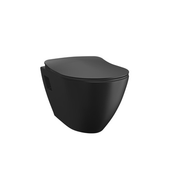 Vas WC Suspendat, Creavit, TP325.11SM Negru Mat + Capac cu inchidere lenta Vas WC Suspendat, Creavit, TP325.11SM Negru Mat + Capac cu inchidere lenta