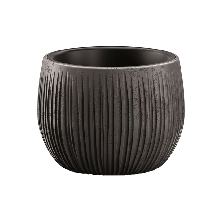 Ghiveci decorativ cu insertie Beton Bowl DKB180 negru, 18 x 13.6 cm