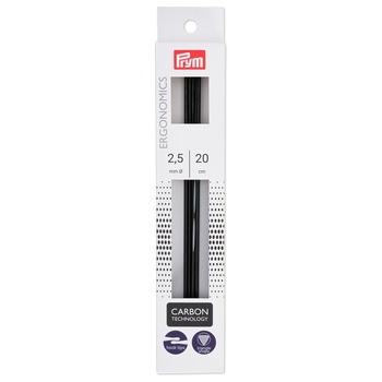 Andrele duble, tricotat circular, fibra de carbon, de 2,5 mm, lungime 20 cm, 5 buc, Prym Carbon Technology Andrele duble, tricotat circular, fibra de carbon, de 2,5 mm, lungime 20 cm, 5 buc, Prym Carbon Technology