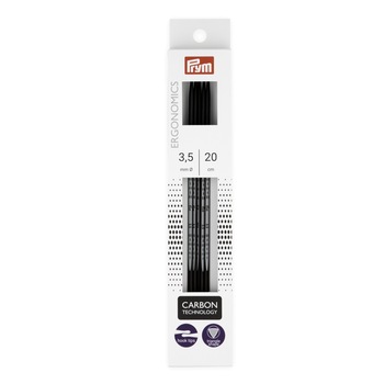 Andrele duble, tricotat circular, fibra de carbon, de 3,5 mm, lungime 20 cm, 5 buc, Prym Carbon Technology Andrele duble, tricotat circular, fibra de carbon, de 3,5 mm, lungime 20 cm, 5 buc, Prym Carbon Technology