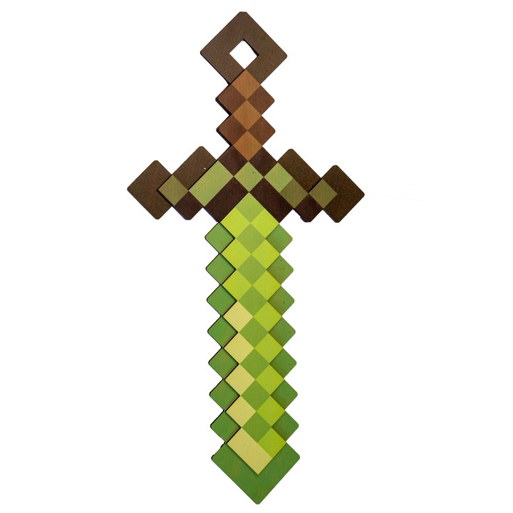 Sabie Minecraft din lemn model 2, multicolor, 27x13 cm