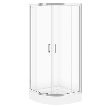 Cabina de dus Cersanit Basic, semi-rotunda, 80X80X185cm, sticla transparenta Cabina de dus Cersanit Basic, semi-rotunda, 80X80X185cm, sticla transparenta