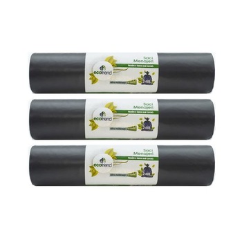 Set 3 role de saci menajeri , Ecofriend, 240l, 10 bucati , ultra rezistenti , negru Set 3 role de saci menajeri , Ecofriend, 240l, 10 bucati , ultra rezistenti , negru
