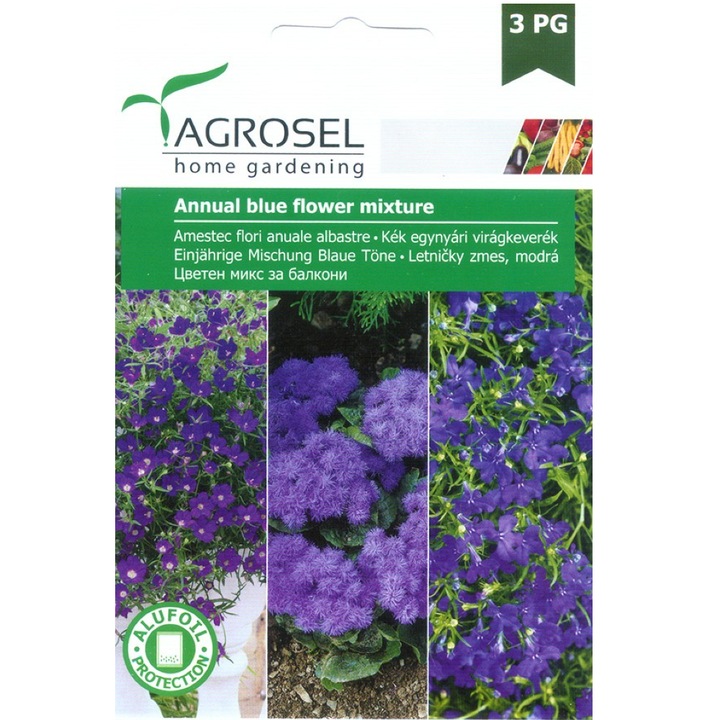 Seminte Amestec flori anuale albastre, Agrosel home agrosel, 2.5 g