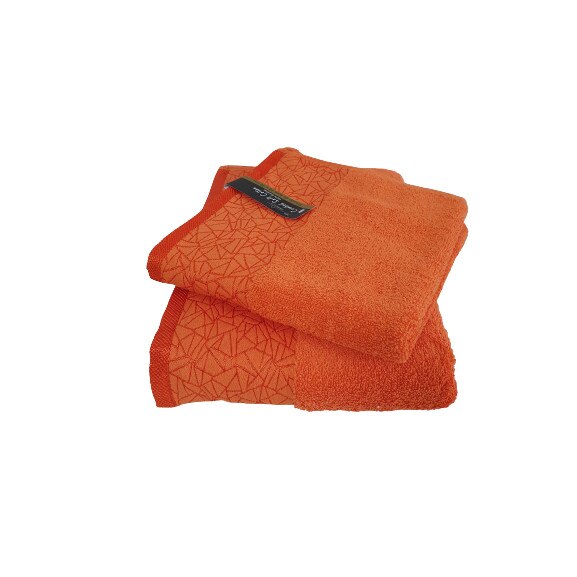 Set 2 Prosoape shiny ,100% bumbac , 50x90 / 70 x 140 cm , portocaliu