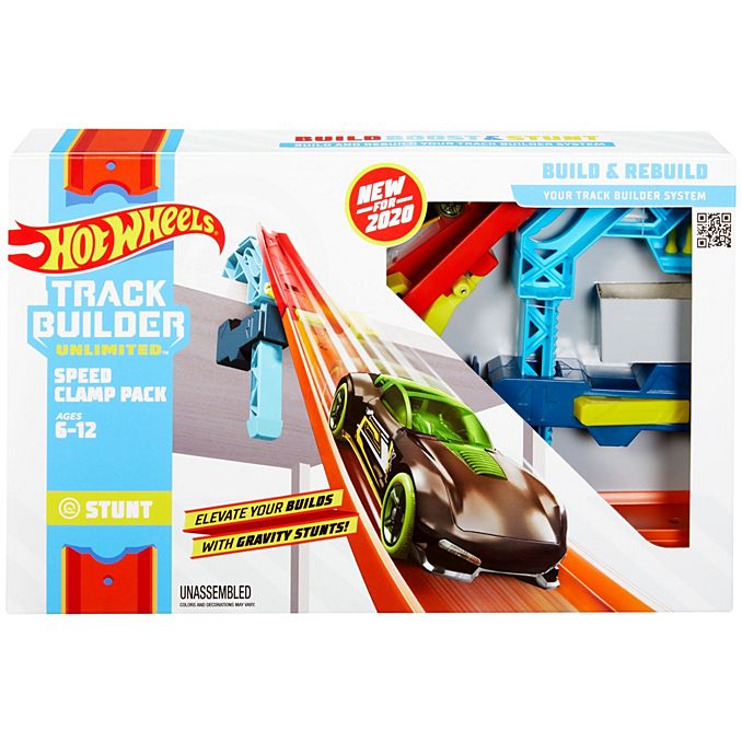 Set de joaca Hot Wheels Track Builder, Speed Clamp, 11 piese