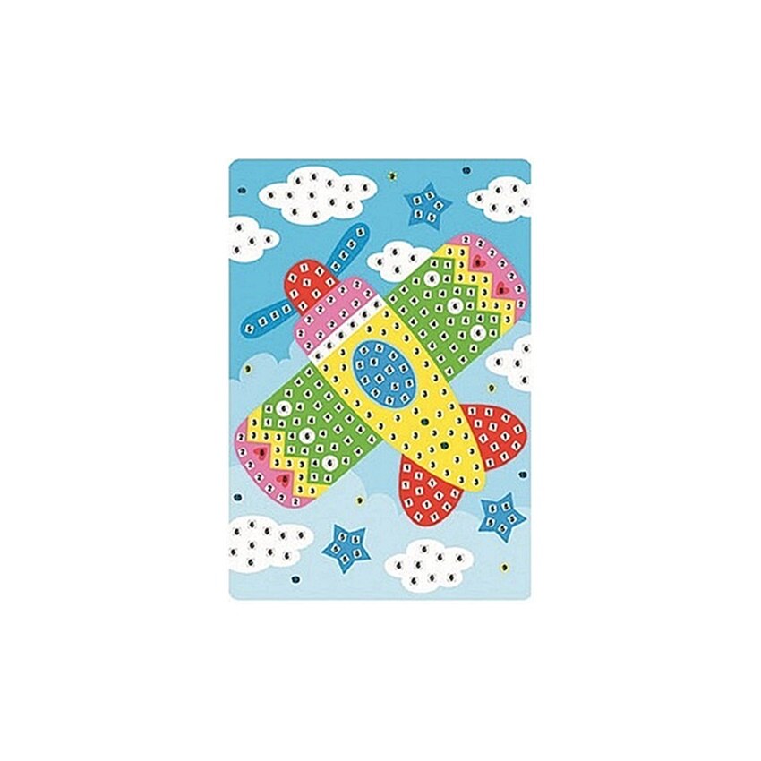 Set imagine mozaic cu margele autoadezive - avion, 23 x 16 cm