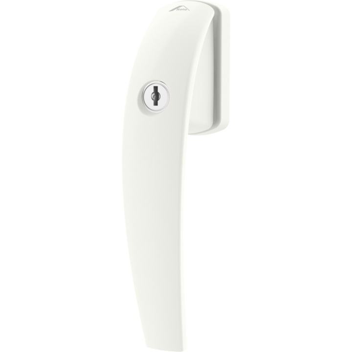 Maner fereastra cu cheie Roto Swing, lungimea patratului 43 mm, 40 Nm, cu suruburi de montaj, cu logo, culoare alb